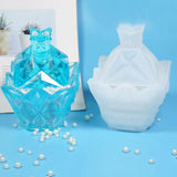 Silicone Jewelry Box Mold with Lid Heart Round Box Candle Holder Mould