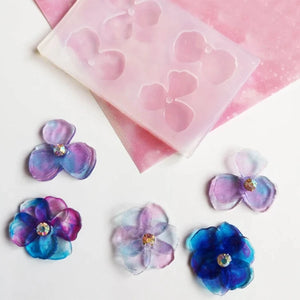 Silicone Flower Petal Earring Pendant Resin Mold Necklace Crafts Jewelry Finding