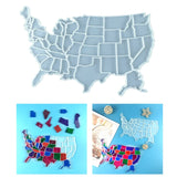 Silicone Jewelry Tray Epoxy Resin Casting Mold US Map Mat