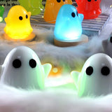 2 Pack Ghost Shaped Night Lamp Resin Molds With 2Pcs USB Wooden Base