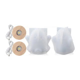 2 Pack Ghost Shaped Night Lamp Resin Molds With 2Pcs USB Wooden Base