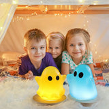 2 Pack Ghost Night Lamp Resin Molds with USB Wooden Base