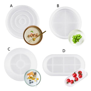 Silicone Soap Dish Resin Mold Epoxy Oval Round Tray Jewelry Ring Holder Ashtray