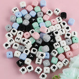 Silicone Letter Beads 100/200/500Pcs 12MM English Beads Letters Number For DIY