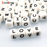 12mm Silicone Letter Beads Baby Teether Chewing Alphabet Beads Jewelry Making