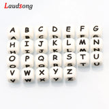 12mm Silicone Letter Beads Baby Teether Chewing Alphabet Beads Jewelry Making