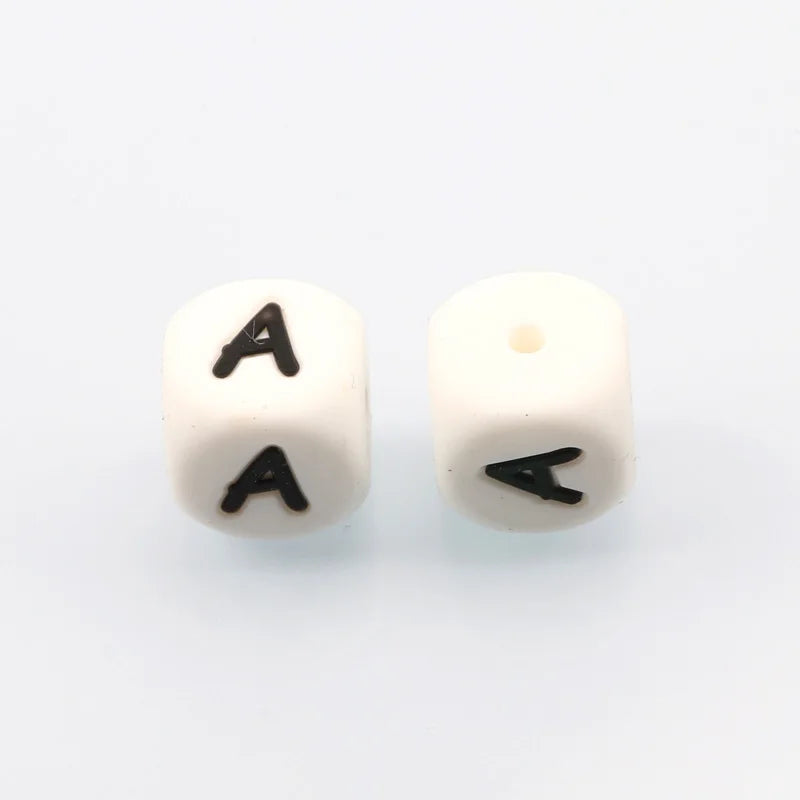 12mm Silicone Letter Beads Baby Teether Chewing Alphabet Beads Jewelry Making