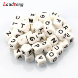 12mm Silicone Letter Beads Baby Teether Chewing Alphabet Beads Jewelry Making