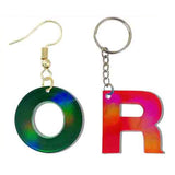 Silicone Alphabet Pendant Charm Mold Resin Keychain Jewelry Casting