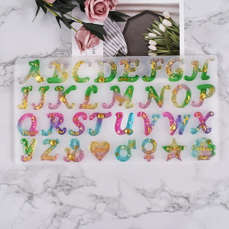 Silicone Alphabet Molds for DIY Jewelry Making, Epoxy Resin Casting Mold