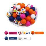 15mm 100pcs Leopard Print Silicone Baby Bead DIY Chewable Teether