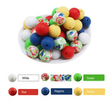 15mm 100pcs Leopard Print Silicone Baby Bead DIY Chewable Teether