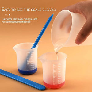Silicone Measuring Cup And Stirring Rod Set