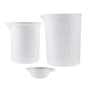 3 Pcs Silicone Measuring Cups Set, 15ML-100ML-250ML, Reusable Resin Measure Cup