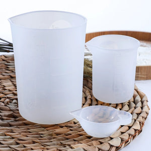 3 Pcs Silicone Measuring Cups Set, 15ML-100ML-250ML, Reusable Resin Measure Cup