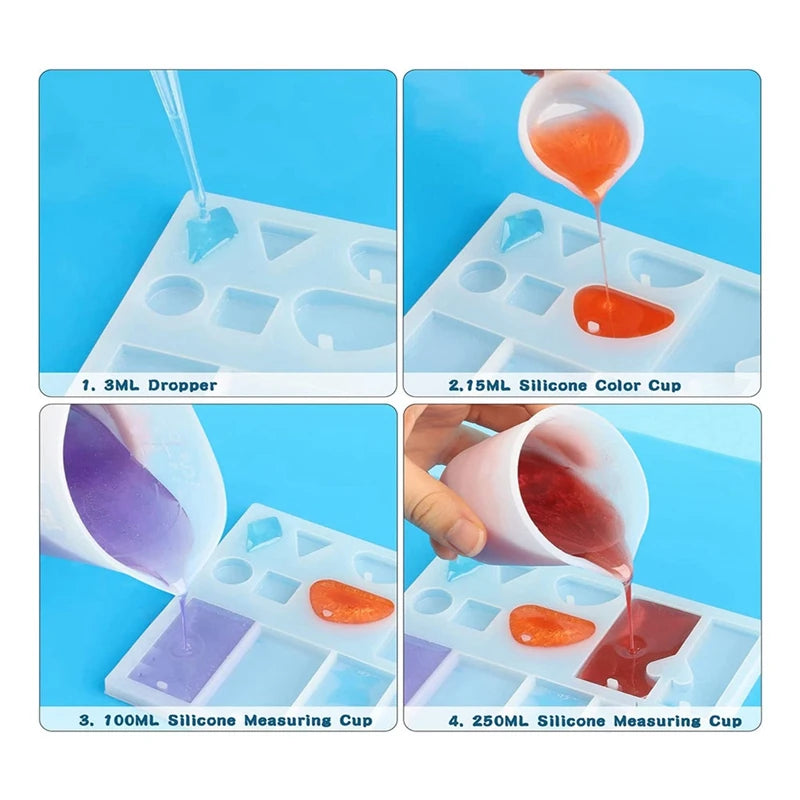 Silicone Measuring Cups for Epoxy Resin, 250&100Ml, Easy to Clean