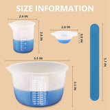 Silicone Measuring Cups for Epoxy Resin 600&100ml Cups, Stir Sticks