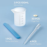 Resin Mixing Cups Kit with Stir Stick, Pipettes, Finger Cots