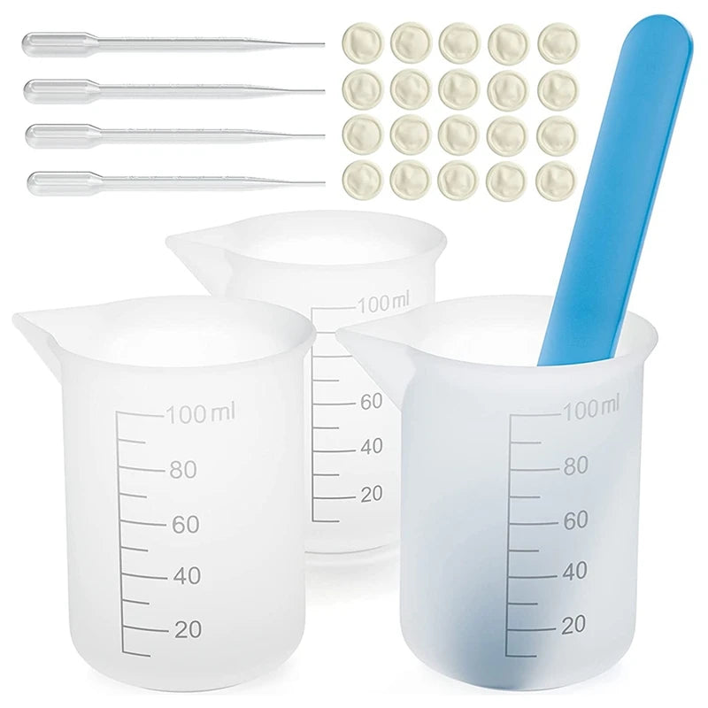 Resin Mixing Cups Kit with Stir Stick, Pipettes, Finger Cots