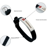 Adjustable Silicone Medical Bracelets ID Alert Waterproof