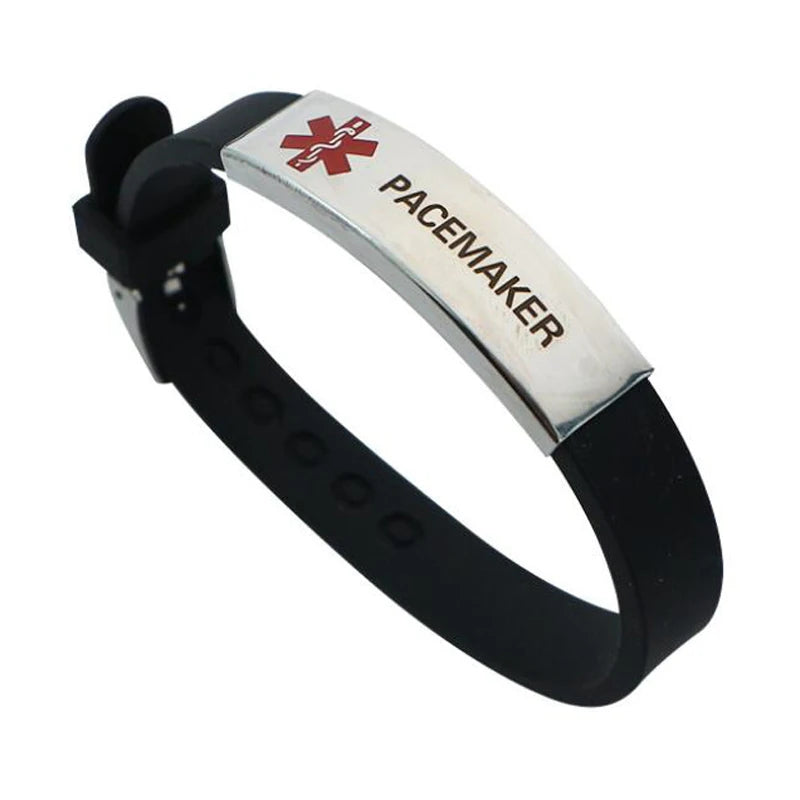 Adjustable Silicone Medical Bracelets ID Alert Waterproof