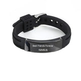 Engraved Silicone Men's Bracelet Adjustable Wristband Gift