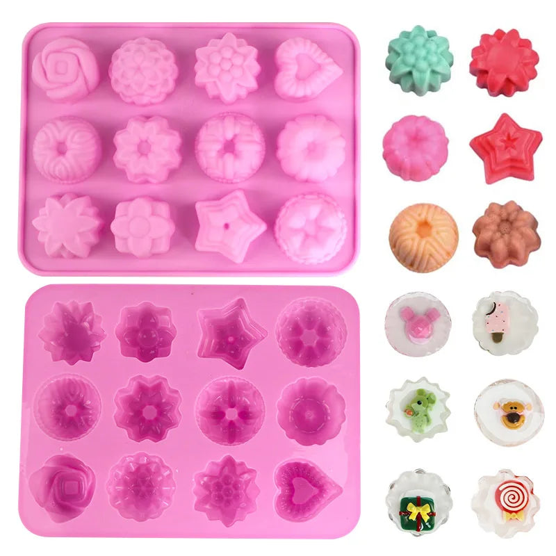 Silicone Mold 12 Cavity Chocolate Fondant Candy Bar Mould