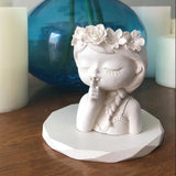 3D Girl Cat Gypsum Flower Pot Silicone Mold DIY Crafts Plaster
