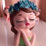 3D Girl Cat Gypsum Flower Pot Silicone Mold DIY Crafts Plaster