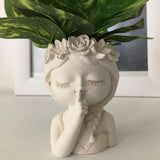 Silicone Mold 3D Girl Flower Pot DIY Crafts Plaster Candle Epoxy Resin Make Mold