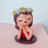 Silicone Mold 3D Girl Flower Pot DIY Crafts Plaster Candle Epoxy Resin Make Mold