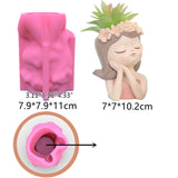 Silicone Mold 3D Girl Flower Pot Mould for Crafts