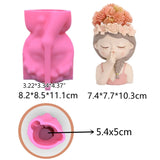 Silicone Mold 3D Girl Flower Pot Mould for Crafts