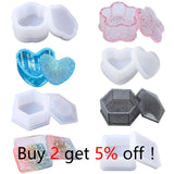 Silicone Mold Ashtray Resin Mold Heart-shaped Square Storage Box Mold