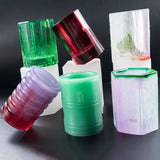 Silicone Mold DIY Pen Holder Desk Organizer Epoxy Resin Crafts Cup Stripe
