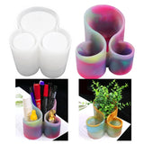 Silicone Mold DIY Pen Holder Desk Organizer Epoxy Resin Crafts Cup