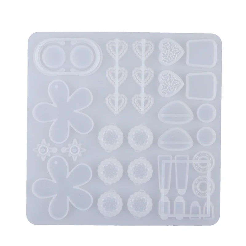 Silicone Mold Earring Pendant Resin Molds DIY UV Epoxy Dried Flower Jewelry