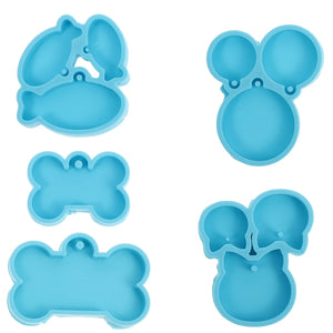 Silicone Mold Keychain Molds Resin Dog Keyring Bone DIY Key Chain