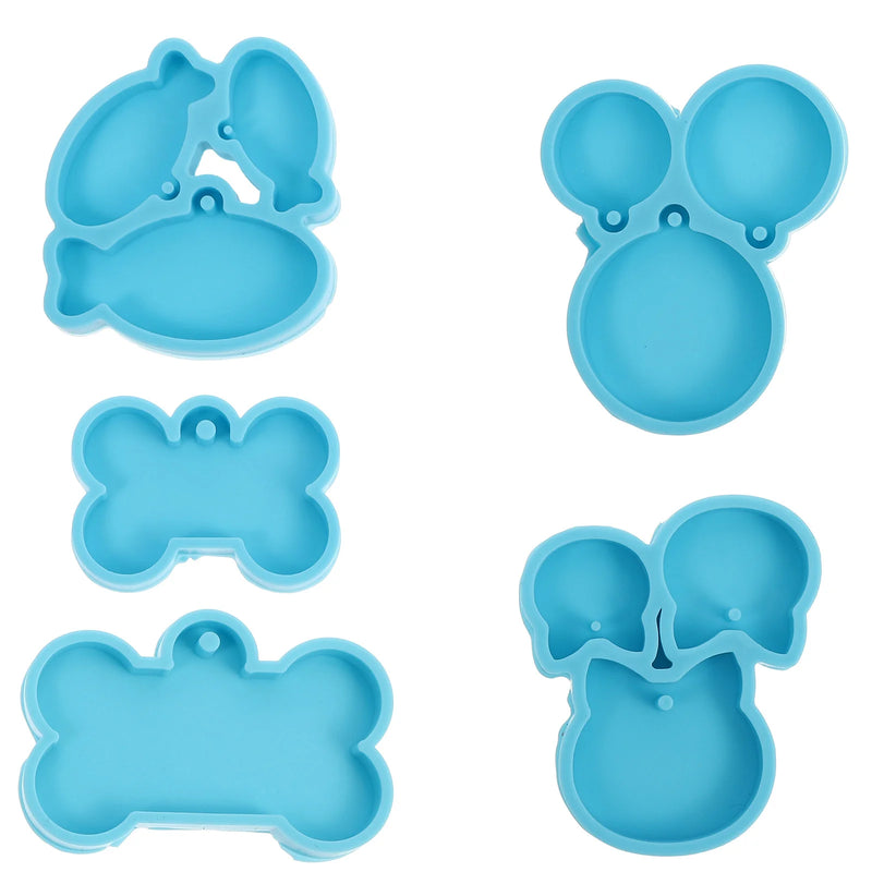 Silicone Mold Keychain Molds Resin Dog Keyring Bone DIY Key Chain