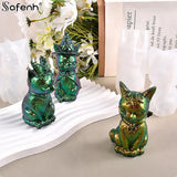 Silicone Mold Mirror Magic Cat Ornament Crystal Drop Glue Mold Ornaments