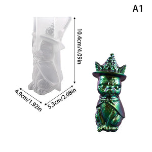 Silicone Mold Mirror Magic Cat Ornament Crystal Drop Glue Mold Ornaments