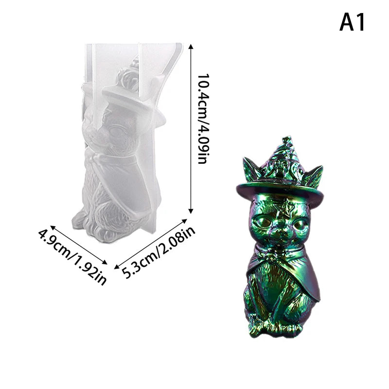 Silicone Mold Mirror Magic Cat Ornament Crystal Drop Glue Mold Ornaments