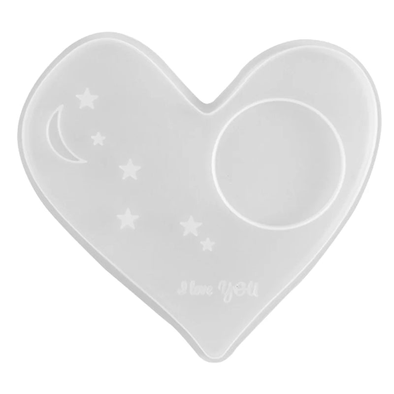 Silicone Coaster Epoxy Cup Heart Moon Mold Crystal Crafts Phase