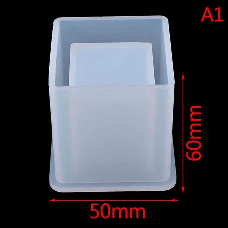 Silicone Mold Square Round Pen Holder Epoxy Resin Concrete Candle Mold