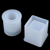 Silicone Mold Square Round Pen Holder Epoxy Resin Concrete Candle Mold