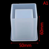 Silicone Mold Square Round Pen Holder Epoxy Resin Concrete Candle Mold