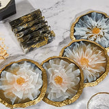 Round Geode Coaster Silicone Molds Set with Stand