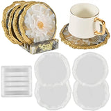 Round Geode Coaster Silicone Molds Set with Stand