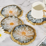 4Pcs Resin Geode Coaster Molds with Stand