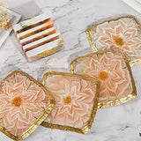 Square Geode Coaster Silicone Molds Set with Stand